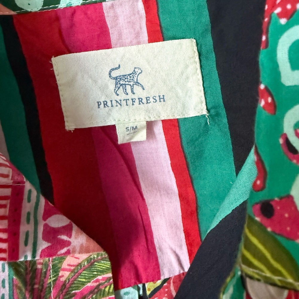 PRINTFRESH Colorful Coast Classic Button Down With Pocket Vibrant Ink Size S/M - Picture 6 of 10